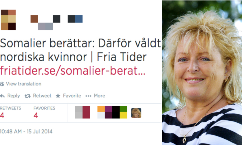 Fria Tider, Rasism, Kikki Danielsson, Twitter, Kritik